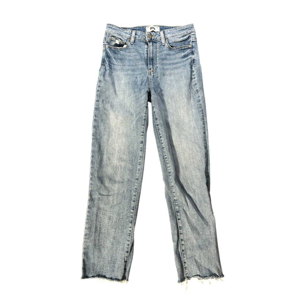 Paige Jacqueline Straight Jeans Size 27 Light Wash Denim